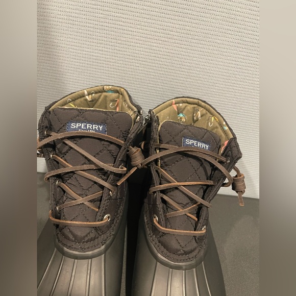 ❌SOLD❌ Sperry Saltwater Quilt Nylon Black Ankle Boots Women’s - Picture 6 of 8